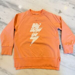 Little Bipsy Pastel Orange Lightning Bolt Crewneck Sweatshirt Size 5-6T